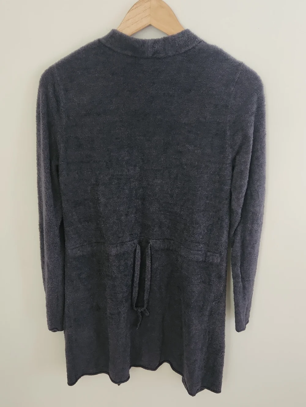Barefoot Dreams Charcoal Deep Navy Blue Open-Front Plush Cardigan Medium